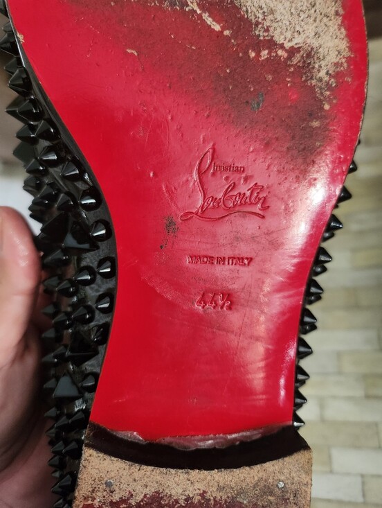 Christian Louboutin Men\'s Dandelion Spikes Loafers patent leather size 44.5